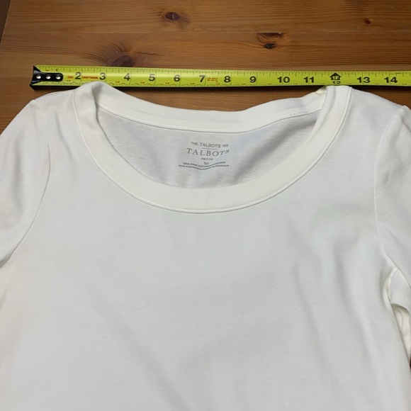 Talbots Petite Bright White 100% Pima Cotton T Shirt - Picture 3 of 12